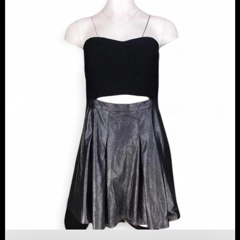 BCBGeneration Strapless Black and Silver Dress